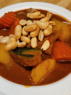 Masaman curry - quite salty, so so at Thai East Wind in Santa Monica