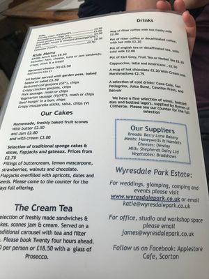 Veggie afternoon tea definitely available maybe now vegan also 🍰 at Apple Store Cafe in Scorton