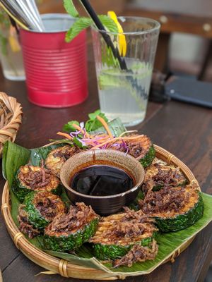 Zucchini with tofu pesto at V'uisine in Frankfurt