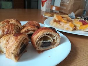 Croissant de xocolate at Pasteleria Serra in Gandia