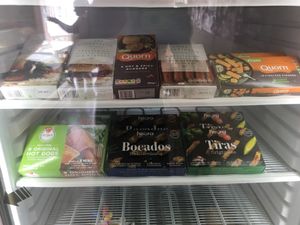 Heura, Linda McCartney, Fry’s, cheese Vegan violife....  at Pasteleria Serra in Gandia