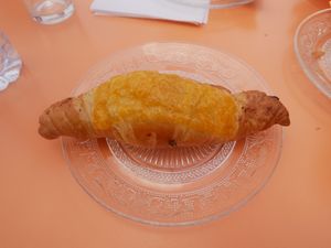 Cheese and sobrasada croissant at Pasteleria Serra in Gandia