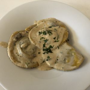 Mushrooms ravioli - so good! at Antonio's Kitchen in East London