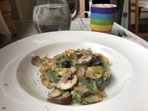 Truffle tagliatelle  at Antonio's Kitchen in East London