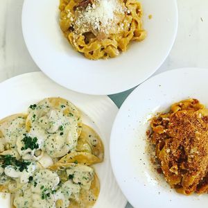 Ravioli, Carbonara and Bolognese. at Antonio's Kitchen in East London