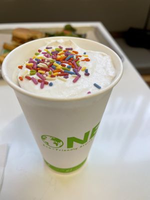 Medium birthday cake   at Next Level Burger - Potrero Hill in San Francisco