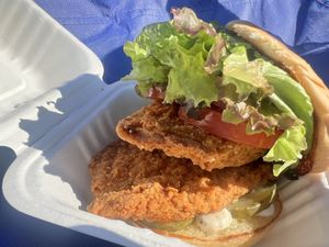 Double chickn burger  at Next Level Burger - Potrero Hill in San Francisco