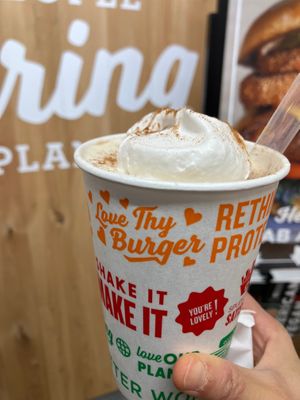 Organic holiday apple crumble shake at Next Level Burger - Potrero Hill in San Francisco