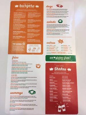 Menu, side 2 at Next Level Burger - Potrero Hill in San Francisco