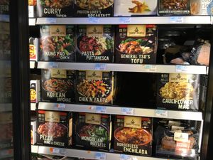 Freezer with vegan items at A Matter of Health - 1st Ave in New York City