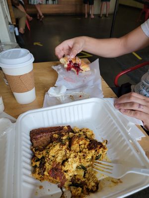 I realize this isn't the best photo, but this is one of the best tofu scrambles I've had at a restaurant! Highly recommend them! Got food for 2 breakfasts! at Sweetpea Baking Company in Portland