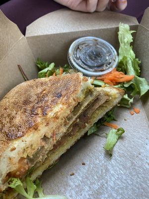 P-cole with side salad  at Sweetpea Baking Company in Portland