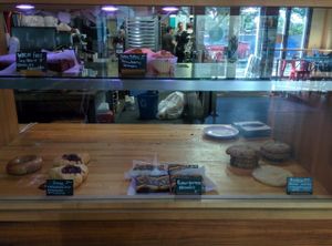 Baked goods on display at Sweetpea Baking Company in Portland