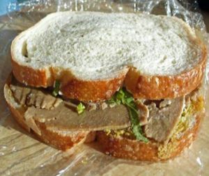 seitan sandwich at Sweetpea Baking Company in Portland