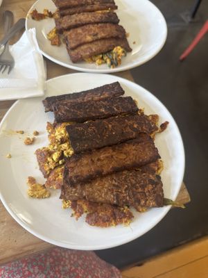 Tempeh bacon and tofu scramble  at Sweetpea Baking Company in Portland