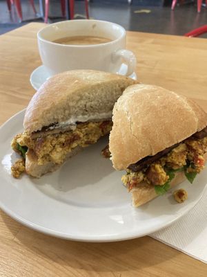 Best breakfast sandwich ever  at Sweetpea Baking Company in Portland