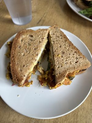 Breakfast sammie gluten freee  at Sweetpea Baking Company in Portland