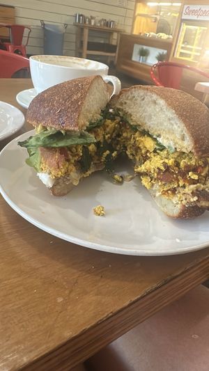 breakfast sammie at Sweetpea Baking Company in Portland