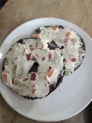 Bagels with schmear at Sweetpea Baking Company in Portland