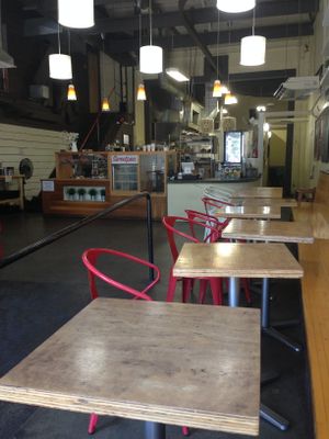 inside seating at Sweetpea Baking Company in Portland
