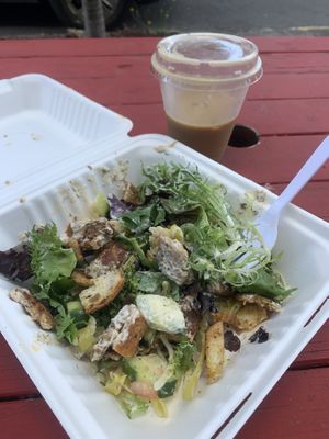 Cold brew + salad :) at Sweetpea Baking Company in Portland