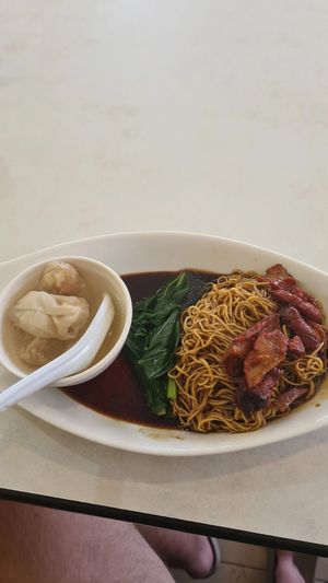 Wantan Mee noodles at Cameleon Vegetarian Bean Curd in Kuala Lumpur