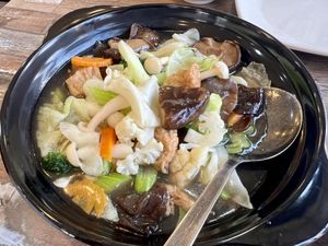 Mixed veg and tofu   at Cameleon Vegetarian Bean Curd in Kuala Lumpur