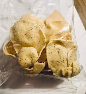 Taro crackers  at Cameleon Vegetarian Bean Curd in Kuala Lumpur
