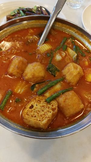 Mixed curry vegetables (it's not on the menu, I asked and they said yes) at Cameleon Vegetarian Bean Curd in Kuala Lumpur