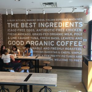 Seating inside at Pret A Manger - Broadway & 116th in New York City