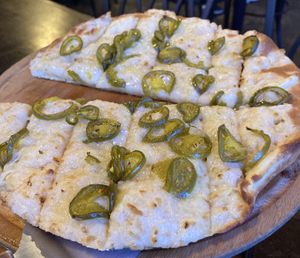 Vegan jalapeño cheesy bread. Heckin delicious  at G's Pizza - Howard Ave in New Orleans