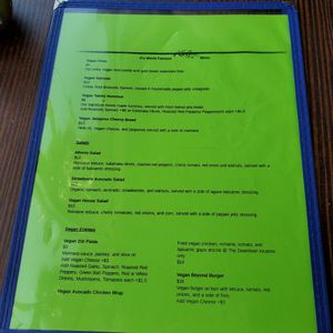 Vegan menu at G's Pizza - Howard Ave in New Orleans