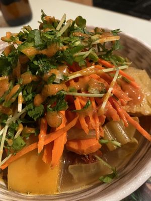Moroccan stew over rice, potatos with root vegetables  at Le Botaniste - Soho in New York City