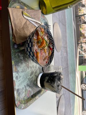 Ratatouille and botanical beverage  at Le Botaniste - Soho in New York City