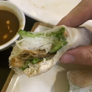 Fresh spring rolls with peanut sauce  at Sala in Ho Chi Minh City