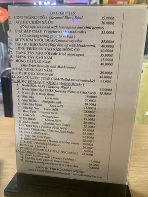 Menu as at 27/6/19 at Sala in Ho Chi Minh City