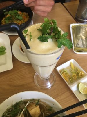 Banana smoothie (had bits of plastic in) at Sala in Ho Chi Minh City