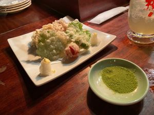 Overly salty tempura at Gonpachi - Shibuya in Tokyo