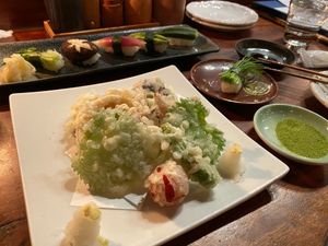 Overly salty tempura at Gonpachi - Shibuya in Tokyo