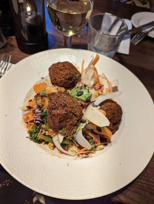 Nourish bowl with falafel at The Queen & Castle in Kenilworth