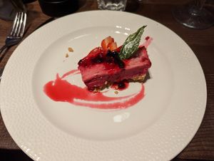 Blackcurrant mousse at The Queen & Castle in Kenilworth