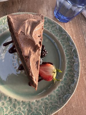 Vegan chocolate cake   at Blue Mussel Cafe in North Rustico