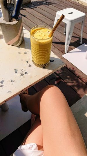 iced turmeric latte at Give Cafe in Canggu