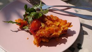corn fritter stack at Give Cafe in Canggu