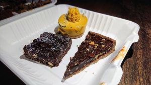 cheesecake, brownie, chocolate pie at Give Cafe in Canggu