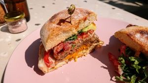 muffin burger at Give Cafe in Canggu