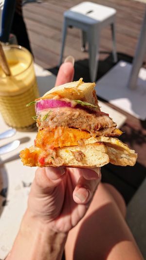 muffin burger at Give Cafe in Canggu