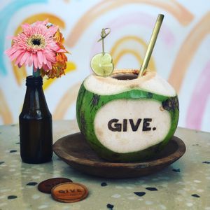 Fresh coconut 🥥   at Give Cafe in Canggu