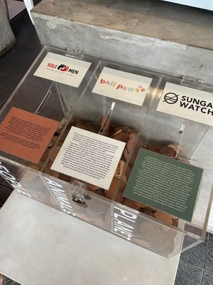 The 3 charities they work with (non profit)  at Give Cafe in Canggu