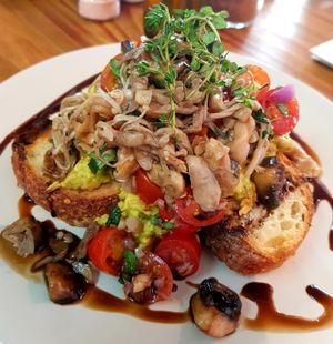 Breakfast bruschetta at Give Cafe in Canggu